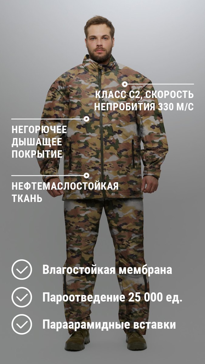 Бронекостюм противоосколочный негорючий мембранный «171 НГ» — фото 1